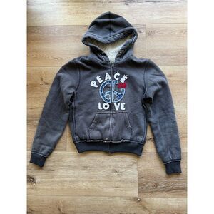 CiSono by Cavalini "1986" Vintage Peace Love zip-up hoodie - M